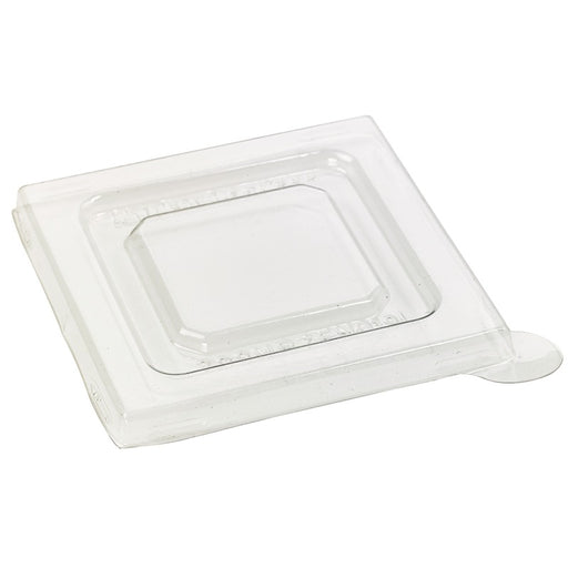 Couvercle Zeno transparent plat et carré en plastique PET 75x75mm H6mm-600Pcs