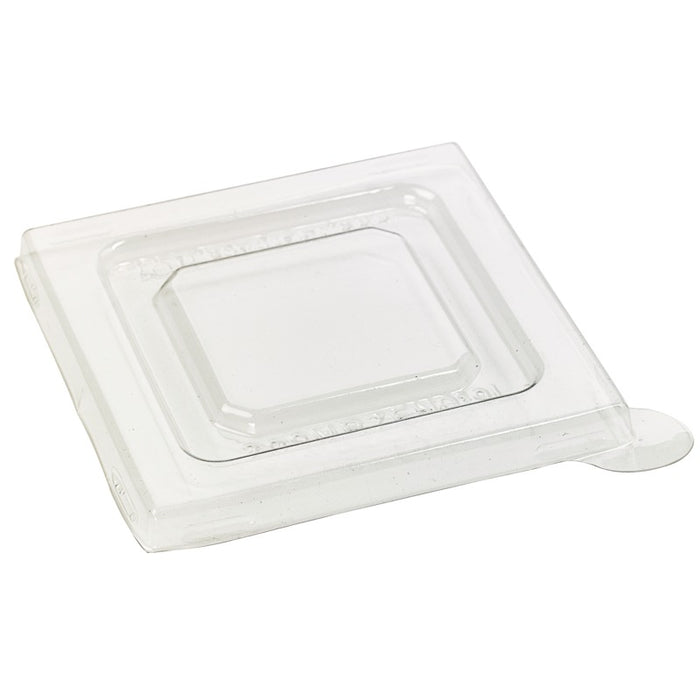 Couvercle Zeno transparent plat et carré en plastique PET 75x75mm H6mm-600Pcs