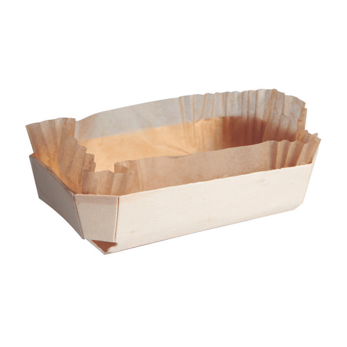 Moule "Juliette" en bois avec caissette papier 190x105mm H60mm 750ml - 80Pcs