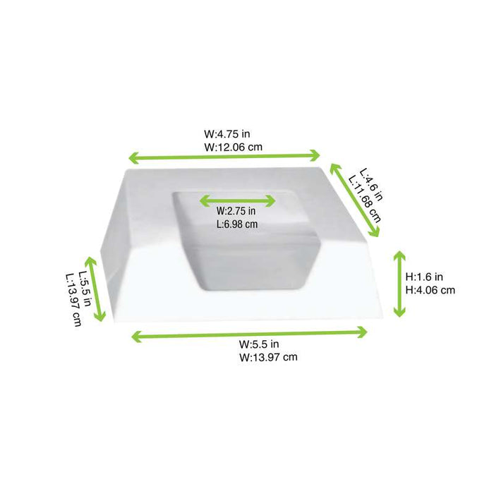 Boîte pâtissière carton blanc avec couvercle attaché à fenêtre 140x140mm H40mm - 180Pcs