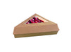 Boîte pâtissière triangulaire carton brun avec couvercle à fenêtre 155x130mm H45mm-200Pcs
