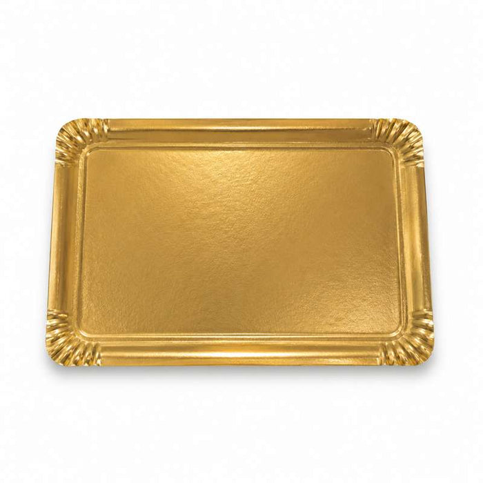 Plateau carton double face blanc intérieur/or extérieur 190x280mm-100Pcs