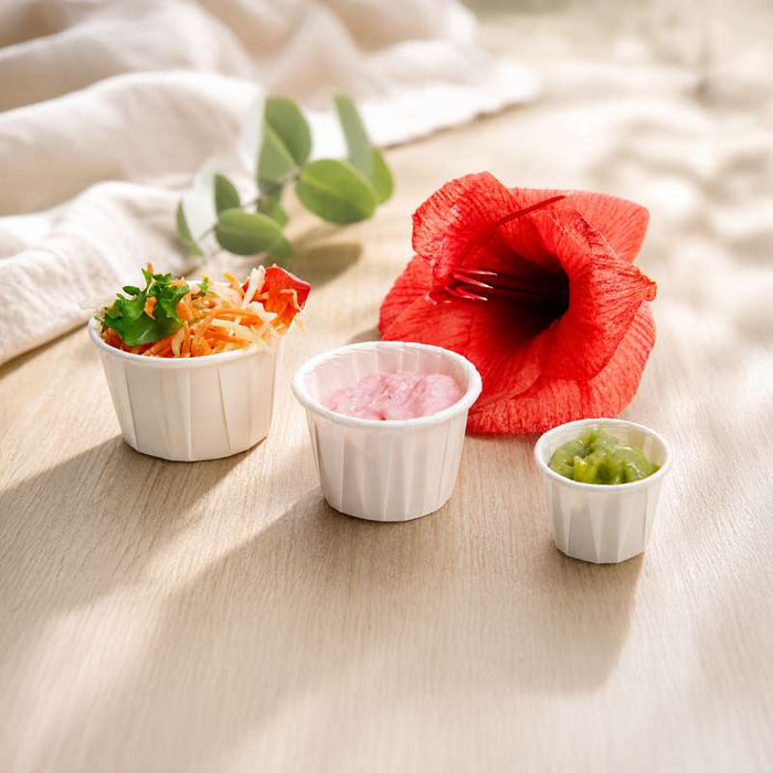 Pot papier plissé blanc  H28mm 14ml - 5000Pcs