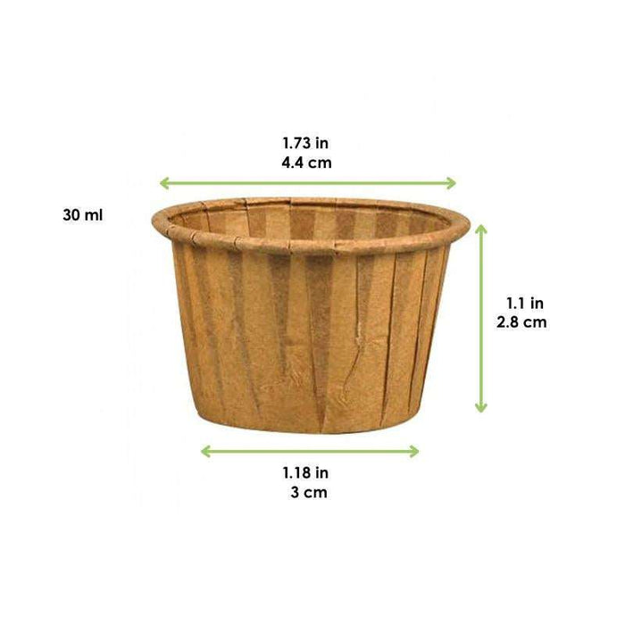 Pot papier plissé kraft avec Boite distributrice   H28mm 30ml-5000Pcs