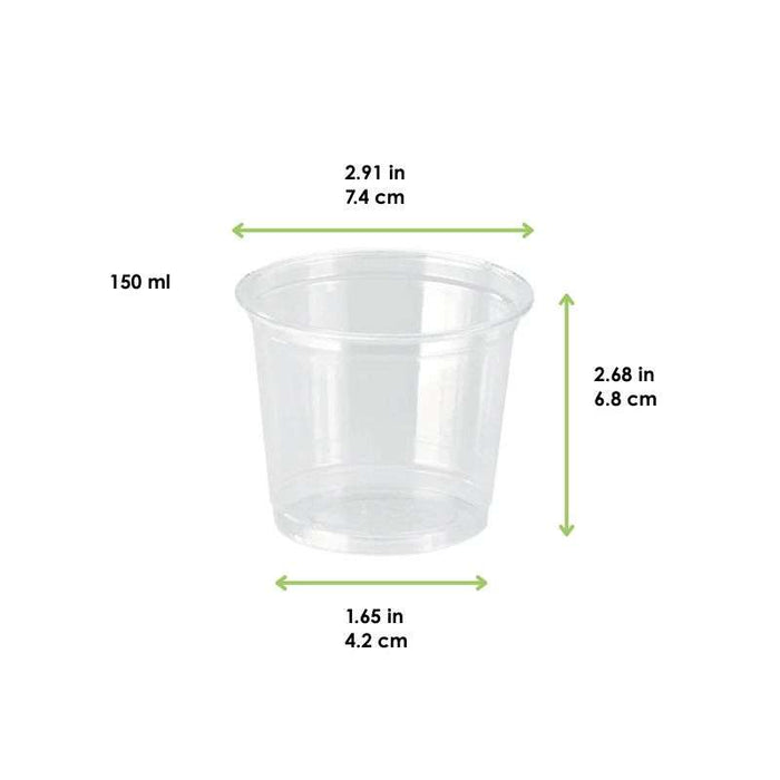 Pot plastique PET transparent  H68mm 150ml - 1000Pcs