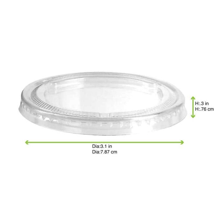 Couvercle plat transparent en PET Ø74mm - 2500Pcs