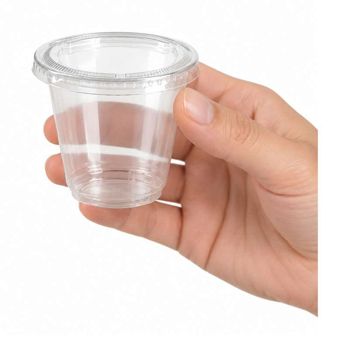 Coupe dessert transparente avec couvercle plat Ø74mm H62mm 165ml - 1200Pcs