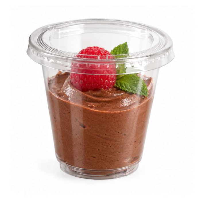 Coupe dessert transparente avec couvercle plat Ø74mm H62mm 165ml - 1200Pcs