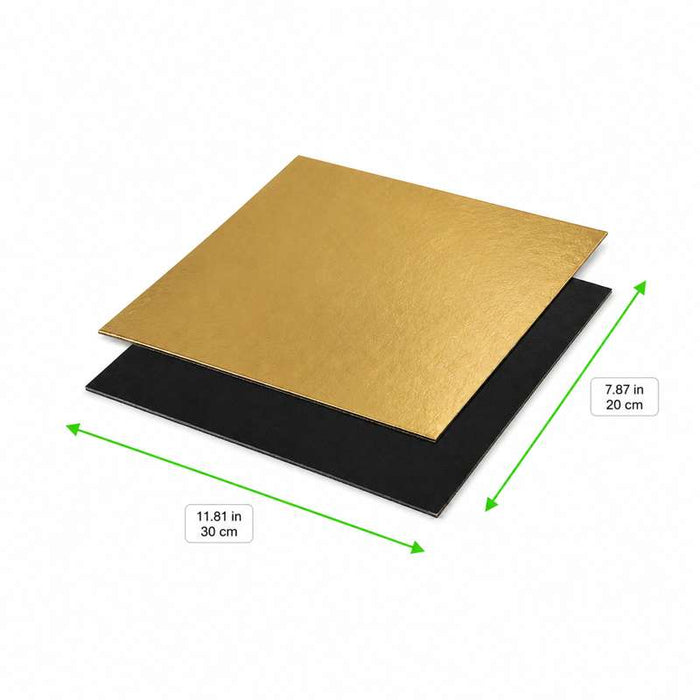 Plaque carton rectangulaire double face or noir  200x300mm-50Pcs