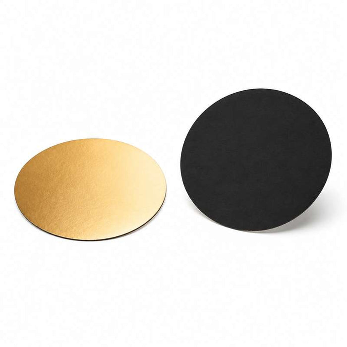 Rond en carton or et noir double face Ø180mm - 100Pcs