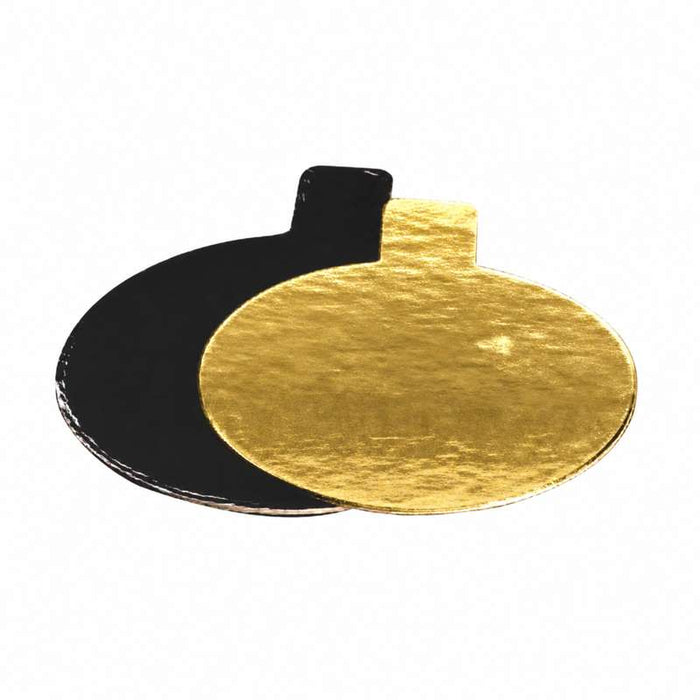 Rond à languette double face or et noir en carton Ø70mm - 200Pcs