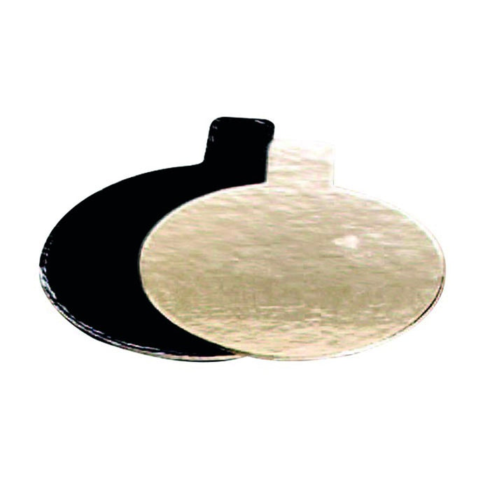 Rond avec languette carton double face or noir-200Pcs