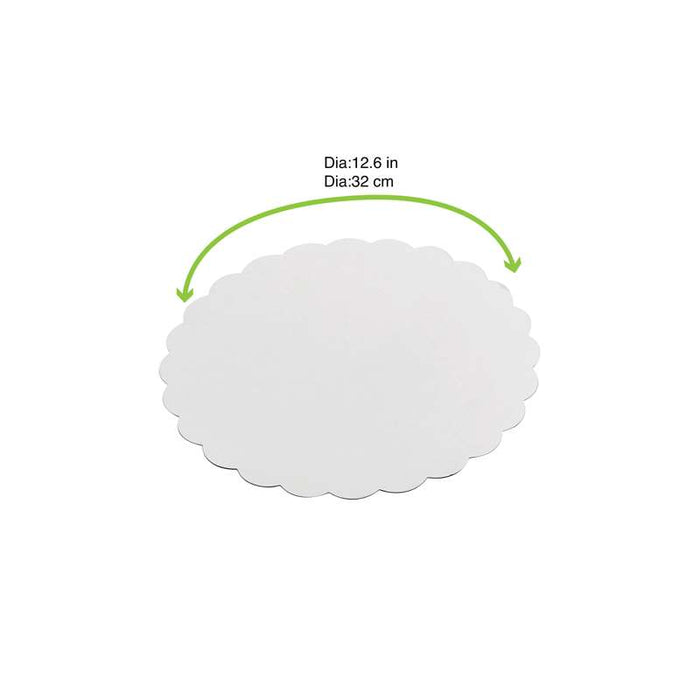 Rond festonné carton blanc-250Pcs
