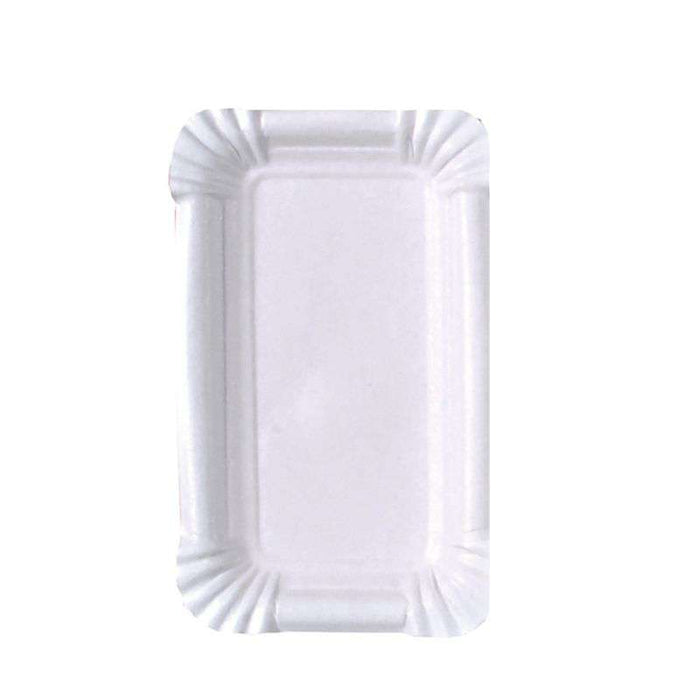 Assiette rectangulaire en carton vierge blanc 150x90mm-3000Pcs