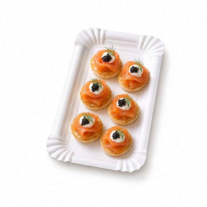 Assiette rectangulaire en carton vierge blanc 150x90mm-3000Pcs