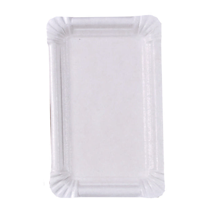 Assiette rectangulaire en carton recyclé blanc  175x110mm-2500Pcs