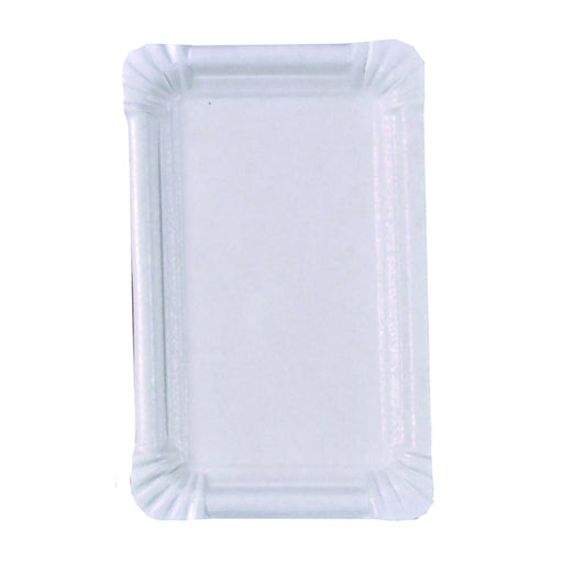 Assiette rectangulaire en carton recyclé blanc  175x110mm-2500Pcs