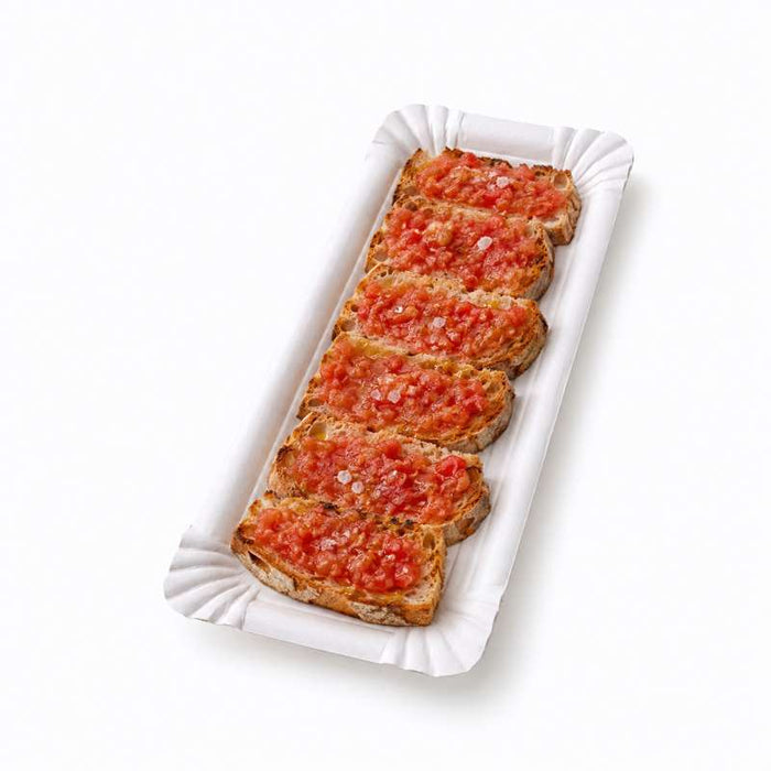 Assiette blanche rectangulaire en carton recyclé 240x110mm - 1500Pcs