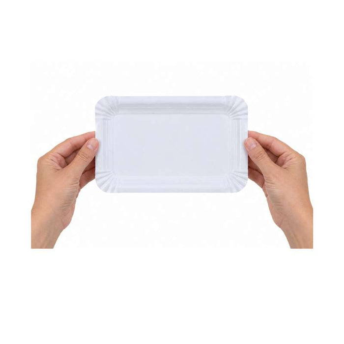 Assiette rectangulaire en carton blanc 130x200mm-1500Pcs