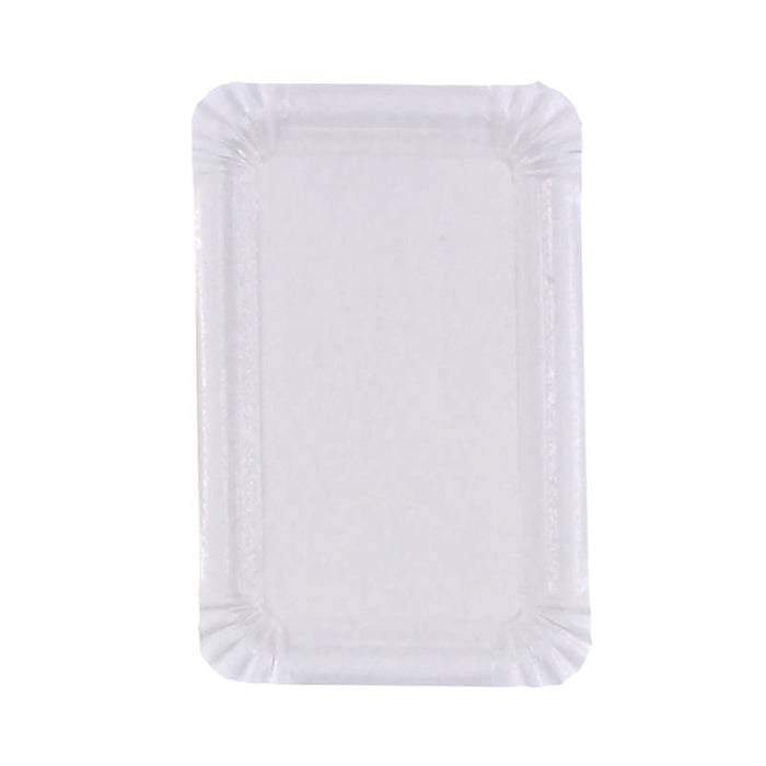 Assiette rectangulaire en carton blanc 130x200mm-1500Pcs