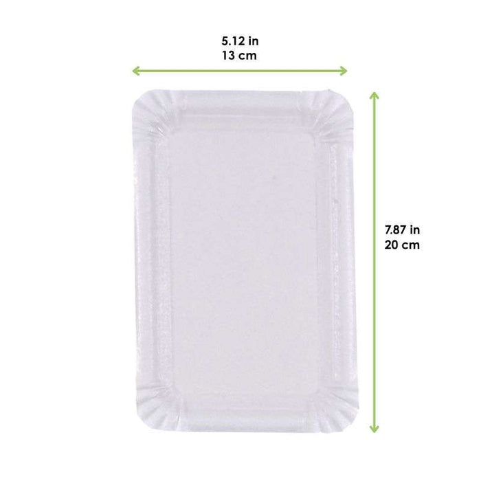 Assiette rectangulaire en carton blanc 130x200mm-1500Pcs