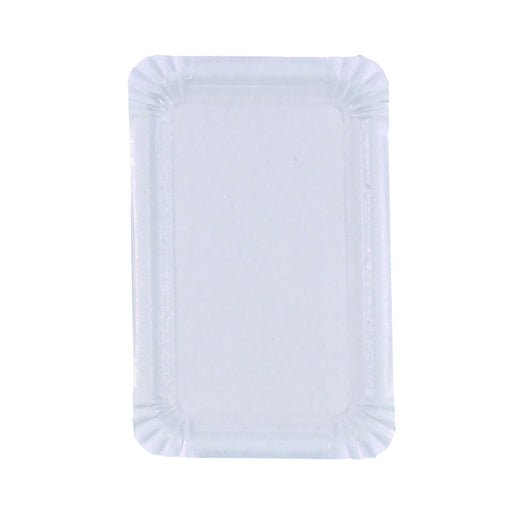 Assiette rectangulaire en carton blanc 130x200mm-1500Pcs
