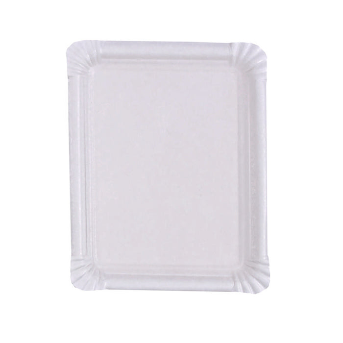 Assiette rectangulaire en carton vierge blanc 225gsm 200x165mm-1000Pcs
