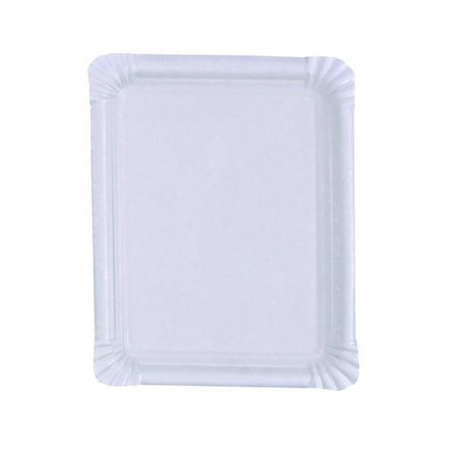 Assiette rectangulaire en carton vierge blanc 225gsm 200x165mm-1000Pcs