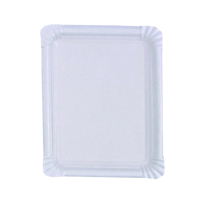 Assiette rectangulaire en carton vierge blanc 225gsm 200x165mm-1000Pcs