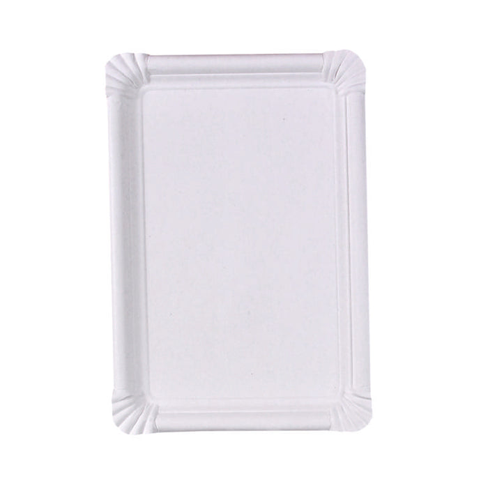 Assiette rectangulaire en carton blanc 260x180mm-500Pcs