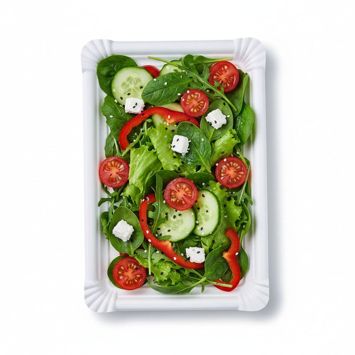Assiette rectangulaire en carton blanc 260x180mm-500Pcs