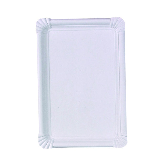Assiette rectangulaire en carton blanc 260x180mm-500Pcs