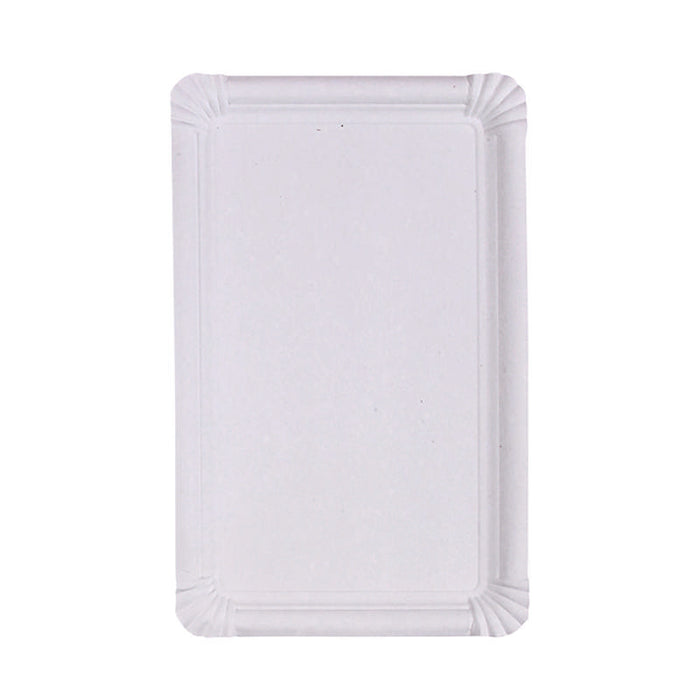 Assiette rectangulaire en carton recyclé blanc  330x190mm-250Pcs