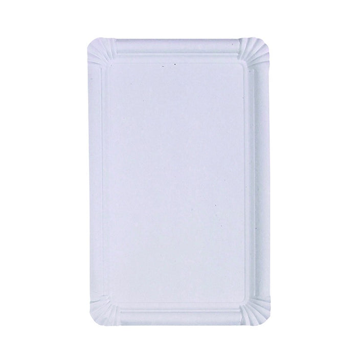 Assiette rectangulaire en carton recyclé blanc  330x190mm-250Pcs
