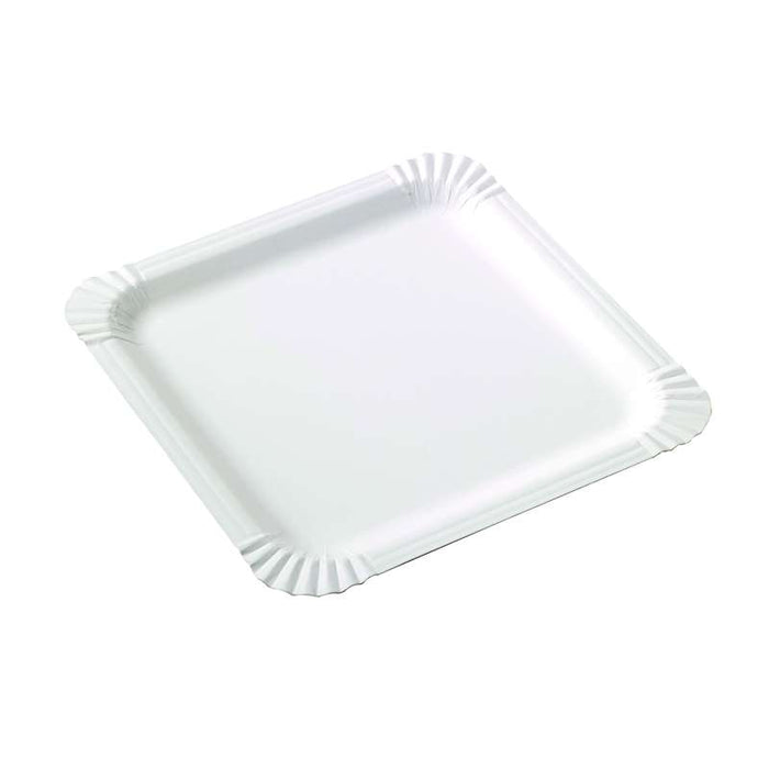 Assiette carrée en carton blanc  210x210mm H0,2mm-500Pcs
