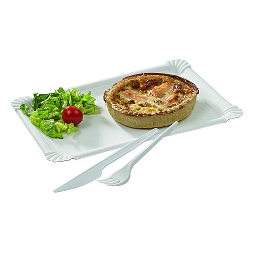 Assiette rectangulaire en carton blanc  110x240mm-1500Pcs