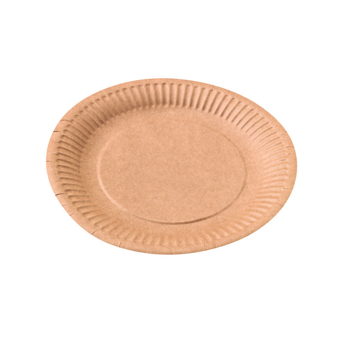 Assiette ronde en carton brun   H11mm-900Pcs