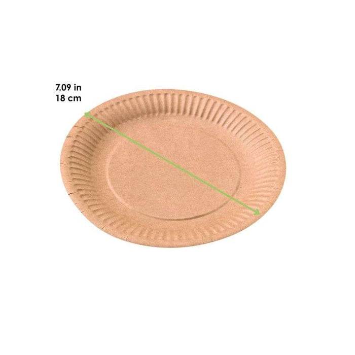 Assiette ronde en carton brun   H11mm-900Pcs