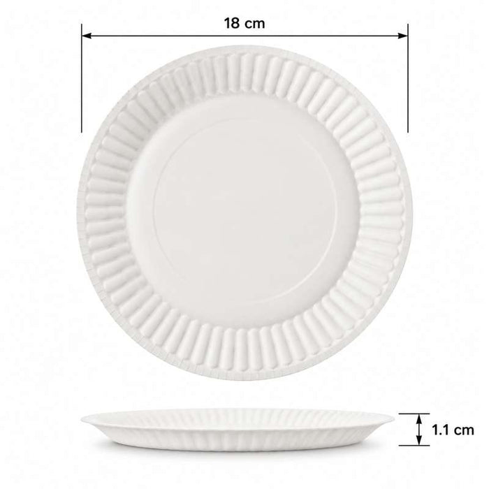 Assiette en carton blanc ronde Ø180mm - 1000Pcs