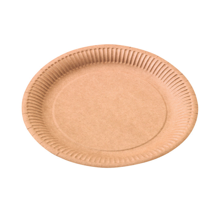 Assiette ronde en carton brun   H15mm-900Pcs