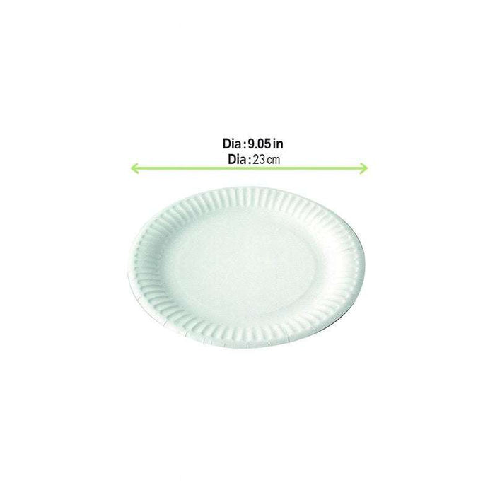 Assiette en carton blanc ronde Ø230mm - 1000Pcs