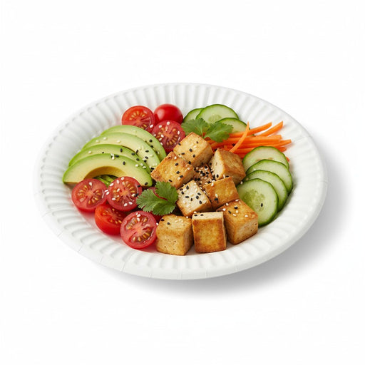 Assiette ronde en carton blanc   H25mm-200Pcs