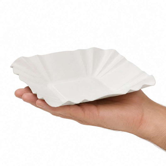 Assiette barque en carton blanc  108x108mm H20mm-2000Pcs