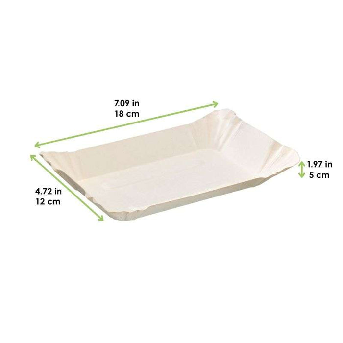 Assiette barque en carton blanc  180x120mm H50mm-1000Pcs
