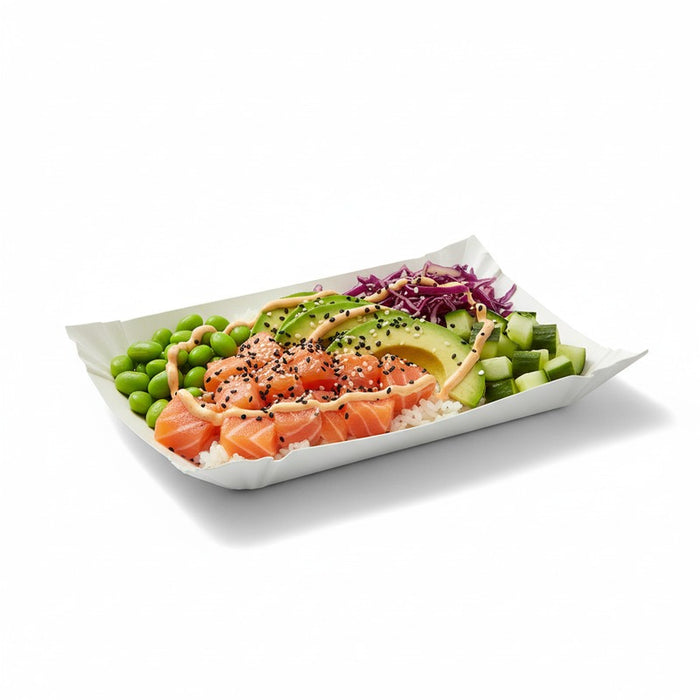 Assiette barque en carton blanc  240x180mm H20mm-750Pcs