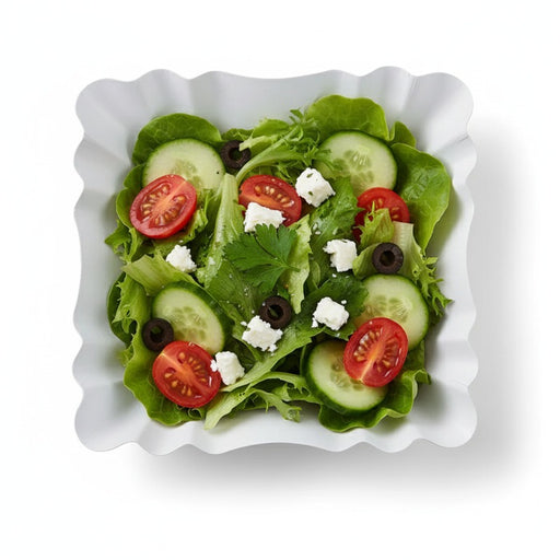 Assiette creuse carrée en carton laminé blanc  90x90mm H30mm-2000Pcs