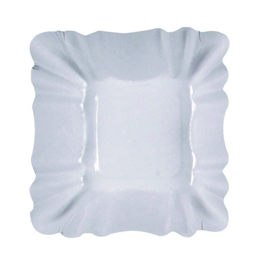 Assiette creuse carrée en carton laminé blanc  90x90mm H30mm-2000Pcs