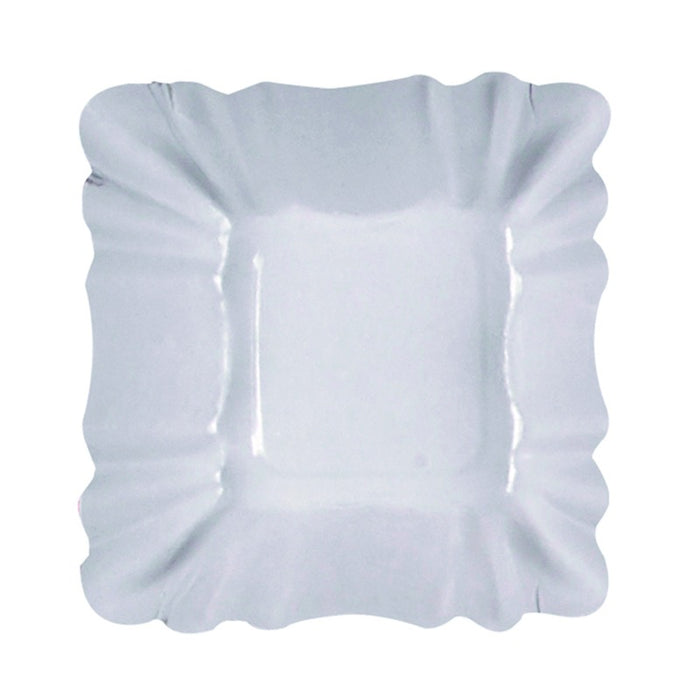 Assiette creuse carrée en carton laminé blanc  90x90mm H30mm-2000Pcs