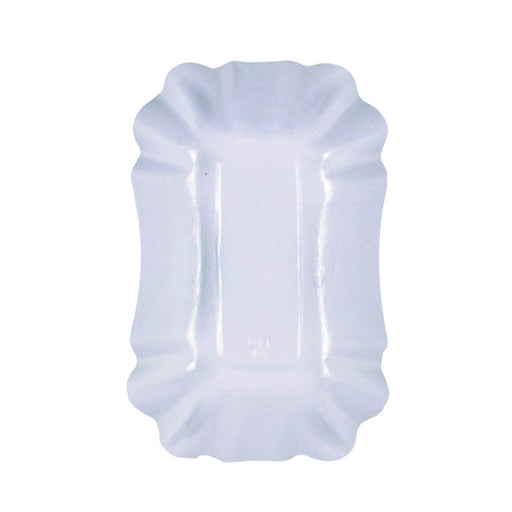 Assiette creuse rectangulaire en carton laminé blanc  140x90mm H30mm-2000Pcs
