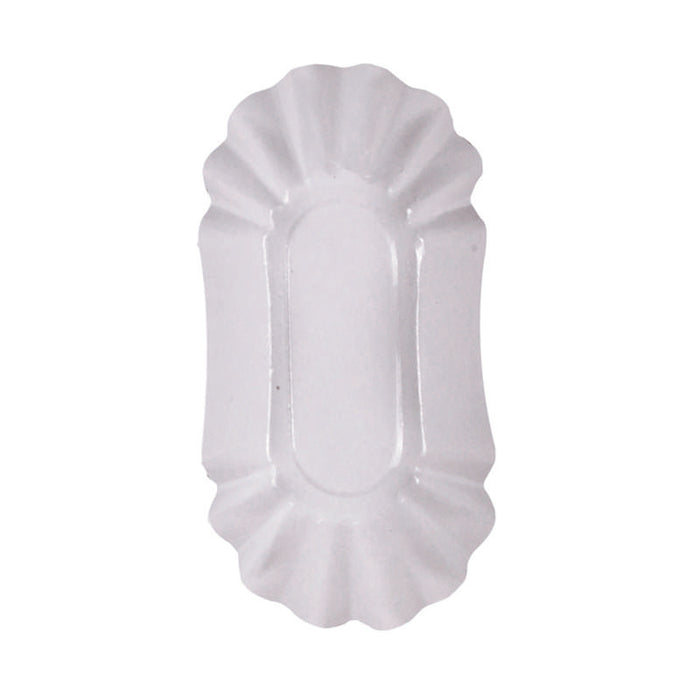 Assiette creuse ovale en carton laminé blanc  195x110mm H32mm-1000Pcs
